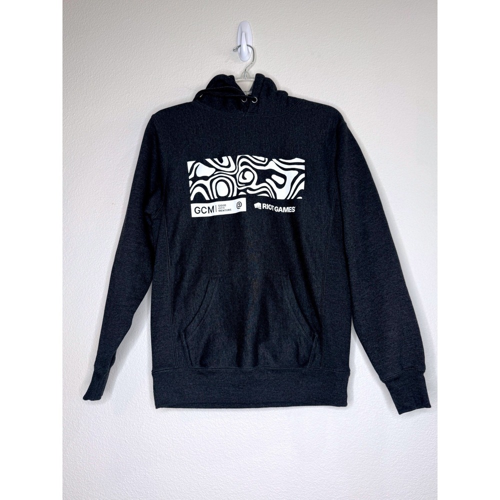 RIOT GAMES x Good City Mentors GCM Hoodie XS Dk Gray Reverse Weave Heavyweight